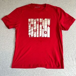 True Religion XL Red TR Column Foil Logo Tee Shirt Cotton RN 112790